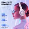 Active Noise Cancelling Headphones with Transparency Mode, 80H Playtime Wireless Over Ear Bluetooth Headphones with ENC Microphone, Deep Bass, Memory Foam Ear Cups, for Travel, Home Office, White view 4