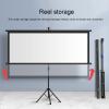Adjustable Height Tripod Stand Projector Screens, 4:3/16:9 HD Foldable Anti-Crease Projection Screens, Mobile Portable Manual Projection Screens (84inch 4:3 view 3