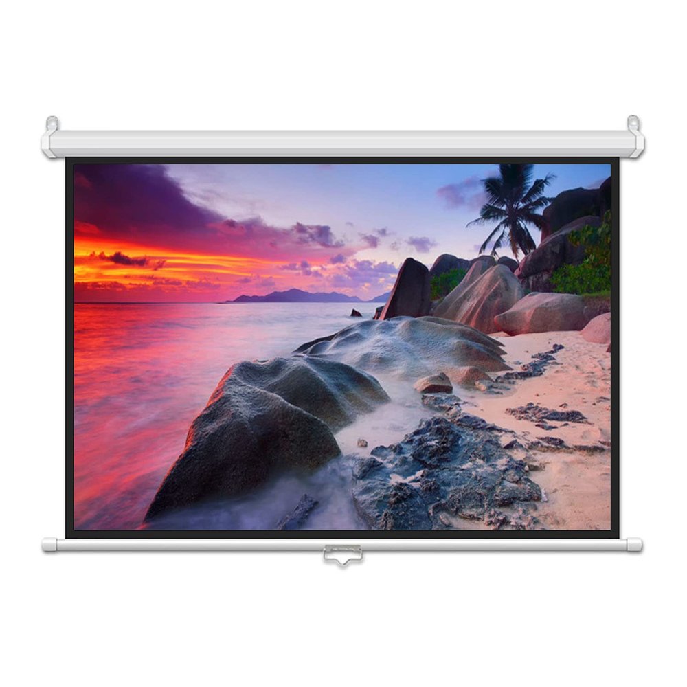 ntumLeap Projector Screen - Manually Retractable Drop-Down Projection Screen 4:3/16:9 HD Portable Projection Screen Wall-Mounted Projection Screen, with Auto-Lock, for Home Theate(100inch 16:9