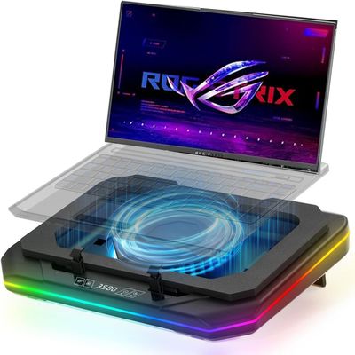 Cooling Pad for Asus ROG Zephyrus G16 Gaming Laptop Cooler with Powerful Turbo Cooling Fan Can Fast Cooling CPU+GPU 40C, Variable Speed,6 RGB Light