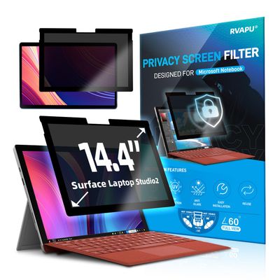 RVAPU Privacy Screen for Microsoft Surface Laptop Studio 2 14.4 inch Protector Fully Removable Anti Spy Anti Glare Blue Light Filter Reusable Anti Peek Privacy Screen