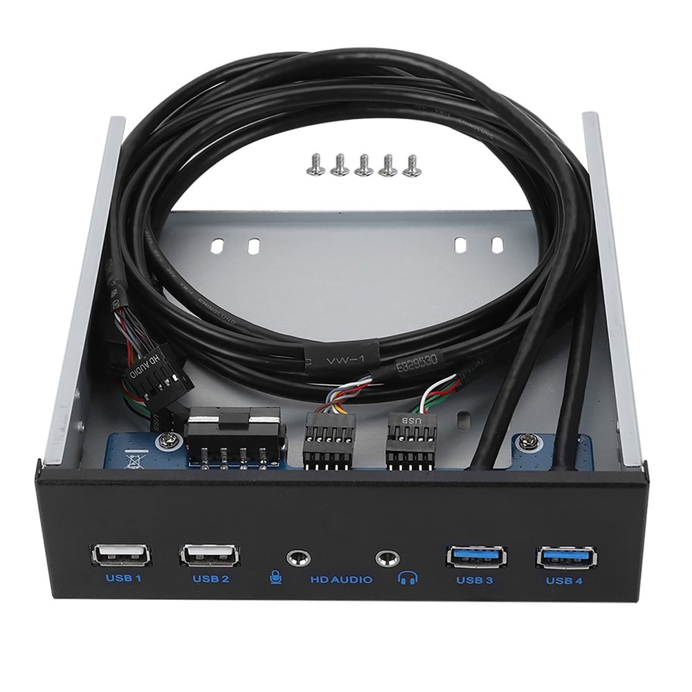Front Panel USB Hubs, 2 Port USB 3.0 and USB 2.0 Hub Expansion Board, Audio Extension Front Panel for Multimedia Editing