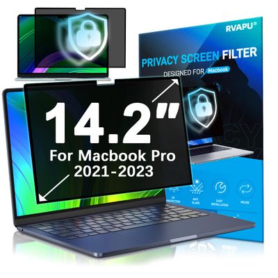RVAPU for Macbook Pro 14 inch Screen Protector Privacy Filter Removable Anti Peeping Anti Blue Light Glare Privacy Filter Shield for Mac 14.2 Inch (2021-2024 A2442 M1/A2779 M2 /A2918 M3 /A2992 M3 Pro Max) Laptop