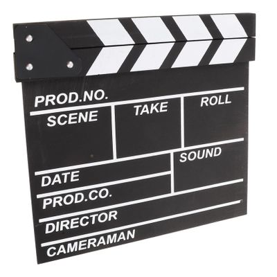 VICASKY Movie Directors Clapboard Wooden Film Board for Photography Action Scene Cut Prop for Boys and Girls Educational Tool and Movie Black
