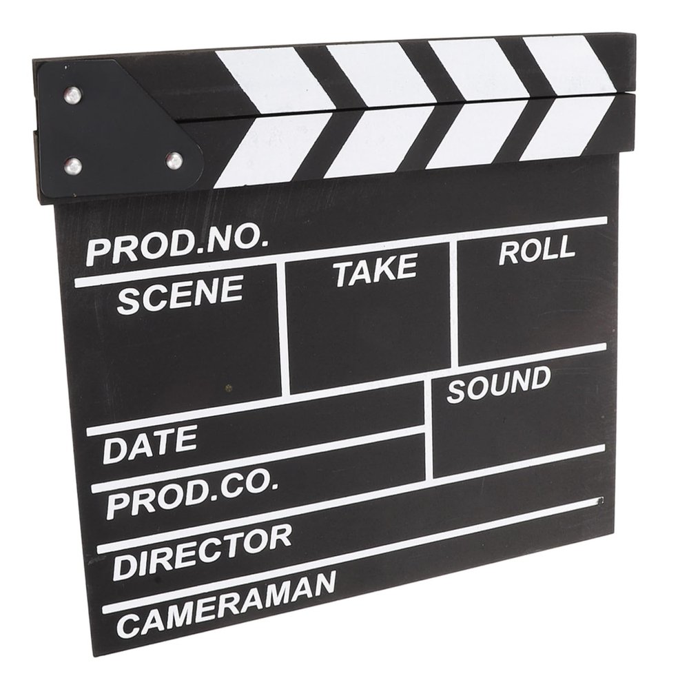 VICASKY Movie Directors Clapboard Wooden Film Board for Photography Action Scene Cut Prop for Boys and Girls Educational Tool and Movie Black