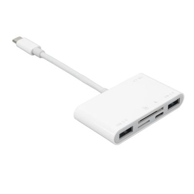 6 in 1 Memory Card Reader, Plug and Play High Speed USB C Smart Camera Storage Card Adapter with USB 3.0 Port, for Phones Laptop Computers and Tablets