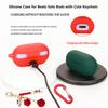 Case for Beats Solo Buds Case Cover with Flower Keychain, Cute Soft Silicone Shockproof Protective Skin Cases for Beats Solo Buds Wireless Earbuds with Carabiner for Women Girl (Azure Blue) view 3