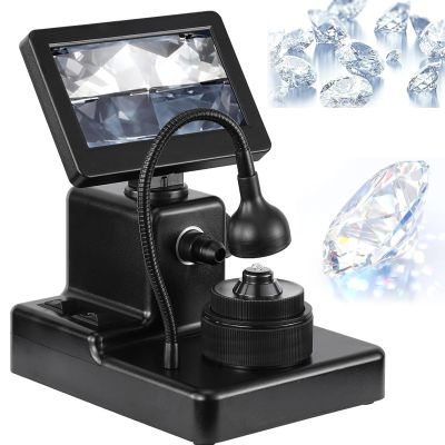 YSFHYAN Jewelry Identification Microscope,Digital Diamond Girdle Viewer,Diamond Inscription Viewer,4.3 Inch Large Screen,Clear Magnification of 50-1000X,for Jewelry Appraisal Diamond Evaluation