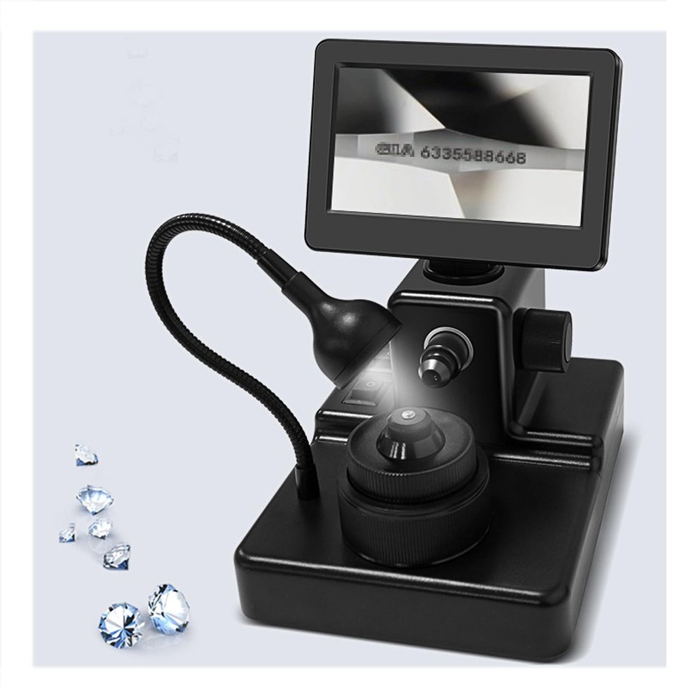 YSFHYAN Digital Diamond Girdle Viewer,Jewelry Identification Microscope,Diamond Inscription Viewer,4.3 Inch Large Screen,Clear Magnification of 1000 Times,for Jewelry and Diamond Identification