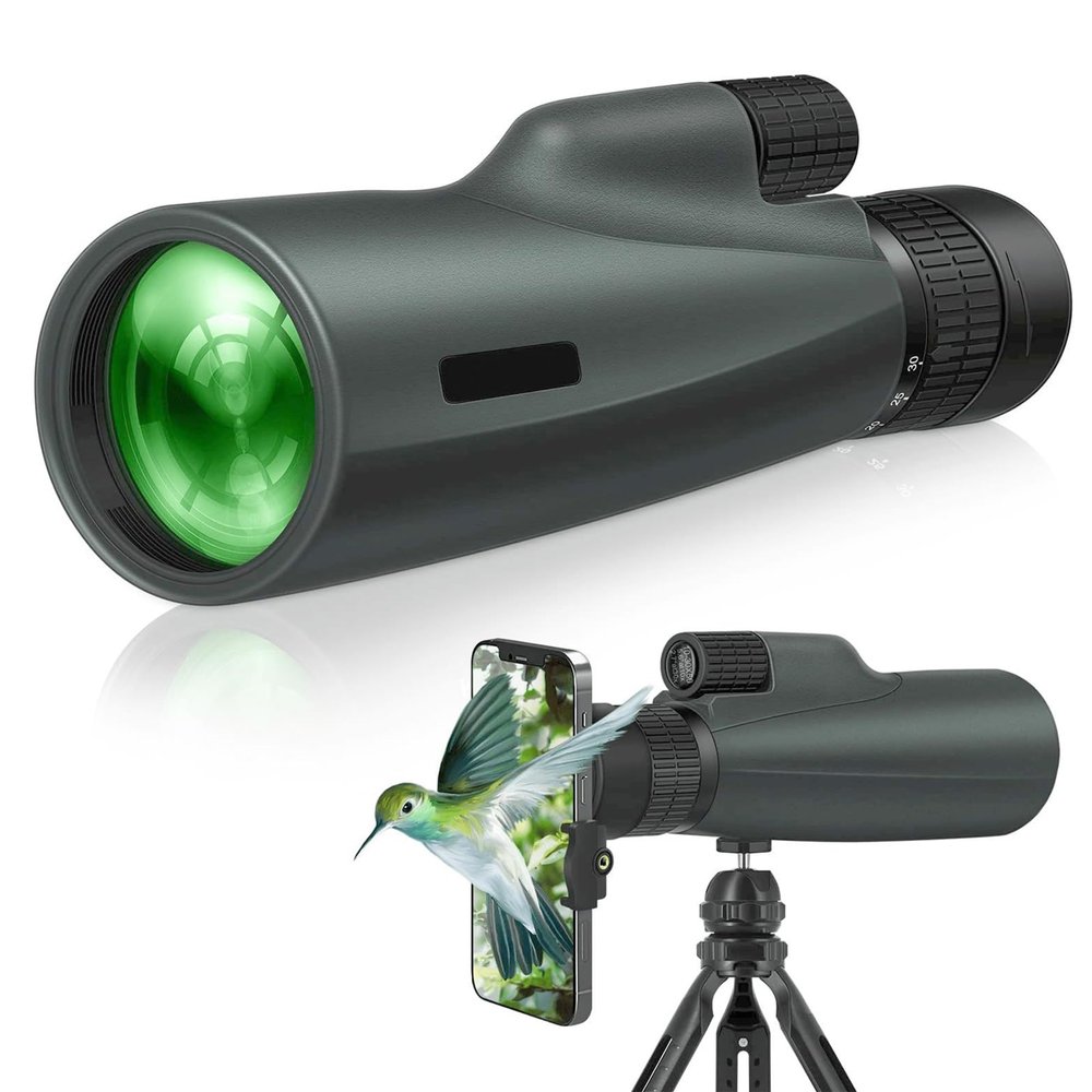 10-30x50 Zoom Monocular Telescope for Adults - High Power HD Monocular with Tripod & Adapter, Rubber Armor,Waterproof Large Objective Monoculars - for Opera, Bird Watching, Hiking,Travel