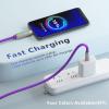 240W 4-in-1 USB C Multi Charger Cable with LED Indicator, PD 5A Fast Charging & Data Sync, Silicone, Compatible for iPhone, Samsung, Laptop, 4FT (Purple) view 3