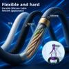 240W 4-in-1 USB C Multi Charger Cable with LED Indicator, PD 5A Fast Charging & Data Sync, Silicone, Compatible for iPhone, Samsung, Laptop, 4FT (Purple) view 4
