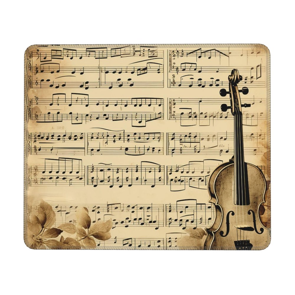 Mousepad Small MouseMat with Anti-Slip Rubber Base Music Notes on Old Paper MousePads for Man Woman Computer Mousepad for Wireless Mouses Keyboard Mat Gaming Desk Pad for Home 7 x 8.6 in