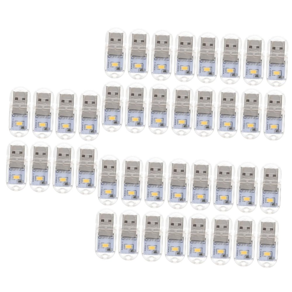 COOLHIYA 40pcs Mini Usb Atmosphere Lamp Portable Eye Caring Night Light for Boys and Girls Car Usb Socket No Wiring