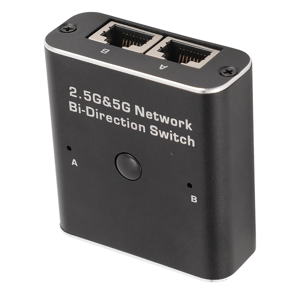 RJ45 Network Switch Selector, Ethernet Splitter 2 in 1 Out Or 1 in 2 Out High Speed 1000Mbps, 2.5G 5G Gigabit RJ45 Internet Ethernet Switch Plug and Play