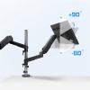 15-27" Dual Monitor Mount Ergonomic Full Moving Dual Monitor Arm with C Clamp and VESA 75/100 mm, 14.3 lbs per arm view 4