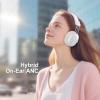 FIO MOTUS Wireless Bluetooth On-Ear Headphones, Active Noise Cancelling, Hi-Res Sound, 55H Playtime, Foldable Design, Lightweight and Comfortable, Multipoint Connection, for Home Office Travel, White view 2