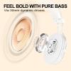 FIO MOTUS Wireless Bluetooth On-Ear Headphones, Active Noise Cancelling, Hi-Res Sound, 55H Playtime, Foldable Design, Lightweight and Comfortable, Multipoint Connection, for Home Office Travel, White view 3