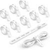 10Pack Silicone Cable Ties Cord Organizer - Lamicall Elastic Wire Ties Management, Travel Must Haves, Halloween Desk Home Office Workspace Accessories, Dorm Room Essentials, White Cable Keeper view 1