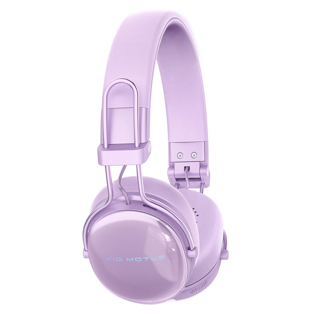 FIO MOTUS Wireless On-Ear Headphones, Active Noise Cancelling, Bluetooth 5.4, Hi-Res Sound, 55H Playtime, Lightweight and Comfortable, Foldable Design, for Home Office Travel, Purple