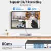 8CH Wired Security Camera System,H.265+ Surveillance Video Recorders with 2 x 2592P 5MP Wired IP66 Bullet Cameras,for Indoor Outdoor Use,500G HDD Included, Email Alert,Mobile APP & PC Remote view 3