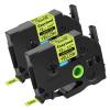 2 Pack Esaytool Compatible with P-Touch TZe-C31 TZeC31 TZC31 Black on Yellow Fluorescent Laminated Label Tape 12mm 0.47 inch x 16.4 feet for PTH110 PTD210 PTD600 PT-P710BT PTD400AD PT-D450 view 1