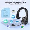 TECKNET Trucker Bluetooth Headset, Trucker Bluetooth Headphones with Microphone AI Noise Canceling Wireless On Ear Headset, Hands Free Wireless Headset for Cell Phone Computer Office Home (Black) view 2