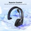 TECKNET Trucker Bluetooth Headset, Trucker Bluetooth Headphones with Microphone AI Noise Canceling Wireless On Ear Headset, Hands Free Wireless Headset for Cell Phone Computer Office Home (Black) view 3