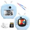 Kids Instant Print Camera, Christmas Birthday Gifts with 3 Rolls Printer Paper, HD Digital Camera for Toddler, Portable Travel Toy for 3-12 Ages Girls Boys, with 32GB SD Card-Blue view 1
