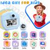 Kids Instant Print Camera, Christmas Birthday Gifts with 3 Rolls Printer Paper, HD Digital Camera for Toddler, Portable Travel Toy for 3-12 Ages Girls Boys, with 32GB SD Card-Blue view 2