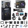 AKASO Brave 4 Action Camera with 256GB MicroSDXC U3 Card 4K30FPS 20MP Ultra HD 131FT Waterproof Underwater Camera EIS WiFi Remote Control 5X Zoom Sport Camera with Motorcycle Bicycle Accessories Kit view 1