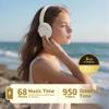 MIDOLA Bluetooth Headphones Over Ear 68H Playtime 6 EQ Wireless Headset with Microphone HiFi Stereo Foldable Lightweight Deep Bass for Travel Home Office Cellphone Milk White view 2