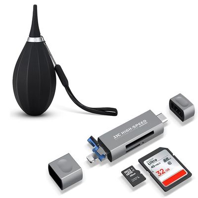 3in1 SD Card Reader for iPhone+Upgraded Version Silicone Air Blower