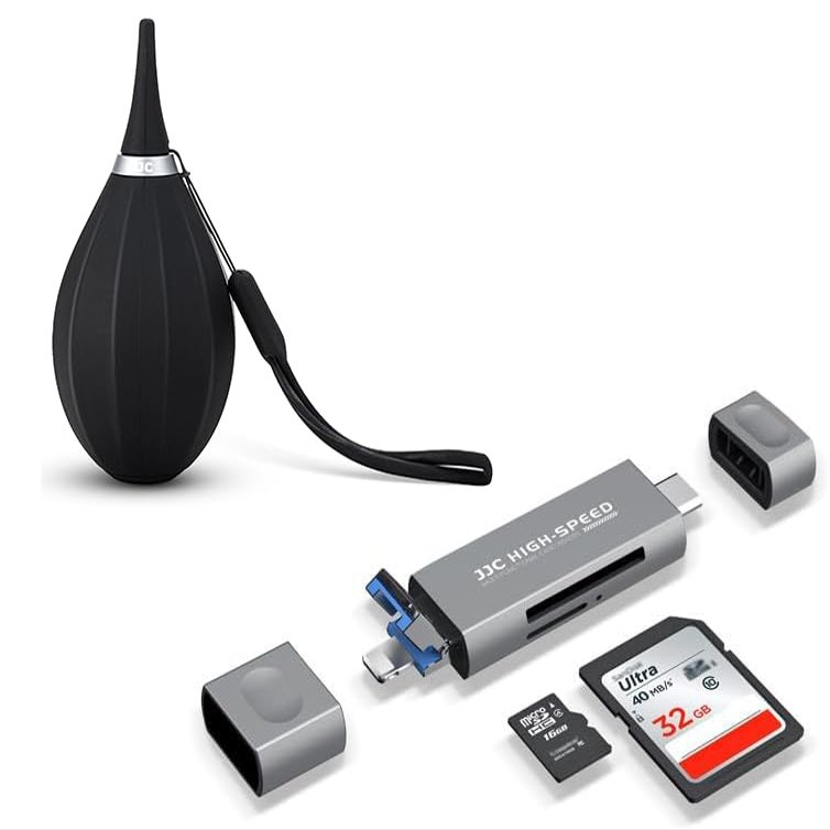 3in1 SD Card Reader for iPhone+Upgraded Version Silicone Air Blower