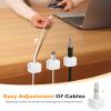 6 Pack Magnetic Cable Clips+2 Sheets (20 Lables) Cute Self-Adhesive Sticker Lables, 11.5mm Ultra Slim Smooth Adjustable Cord Holder, Under Desk Cable Management for Home/Office/Kitchen/Nightstand view 4