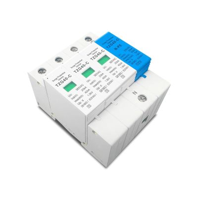 AC Surge Protector Protection AC SPD 3P+NPE 50KA T1 T2 385V 255V House Surge Protector Protective Low-Voltage Arrester Device(275V)