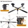 Koolehaoda Tripod Extension Arm 41" Retractable Horizontal Center Column 360 Rotatable 180Vertical Adjustable Tripod Boom with Magic Arm for Camera Macro Overhead Photography, Load Up to 33lbs view 3