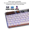 Bluetooth Keyboard for iPad, Wireless Keyboard for PC, Tablet, Phone, Computer - Rechargeable, Portable, Multi-Device RGB Backlit, Compatible with iOS, Android, Windows - Transparent Pink view 4