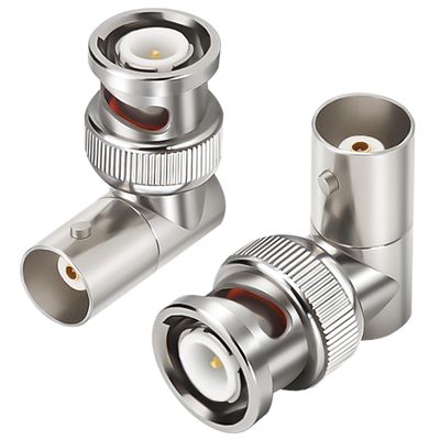 Togconn 90 Degree BNC Coaxial Adapter 2 Pack, Right Angle BNC Male to Female Coax Connector Converter, L Shape Extender for Antenna, RF Radio, Modem, Spectrum Analyzer, Signal Generator