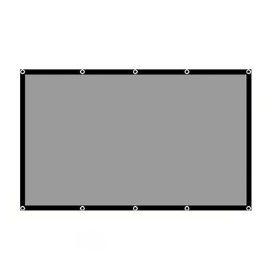 60-133 Inch Metal Anti-glare Projection Screen White Projector Foldable Screen Projection Curtain Anti-Crease Portable HD Portable Movie Screen for Home Theater Office Party Classroom(Hook-on installa