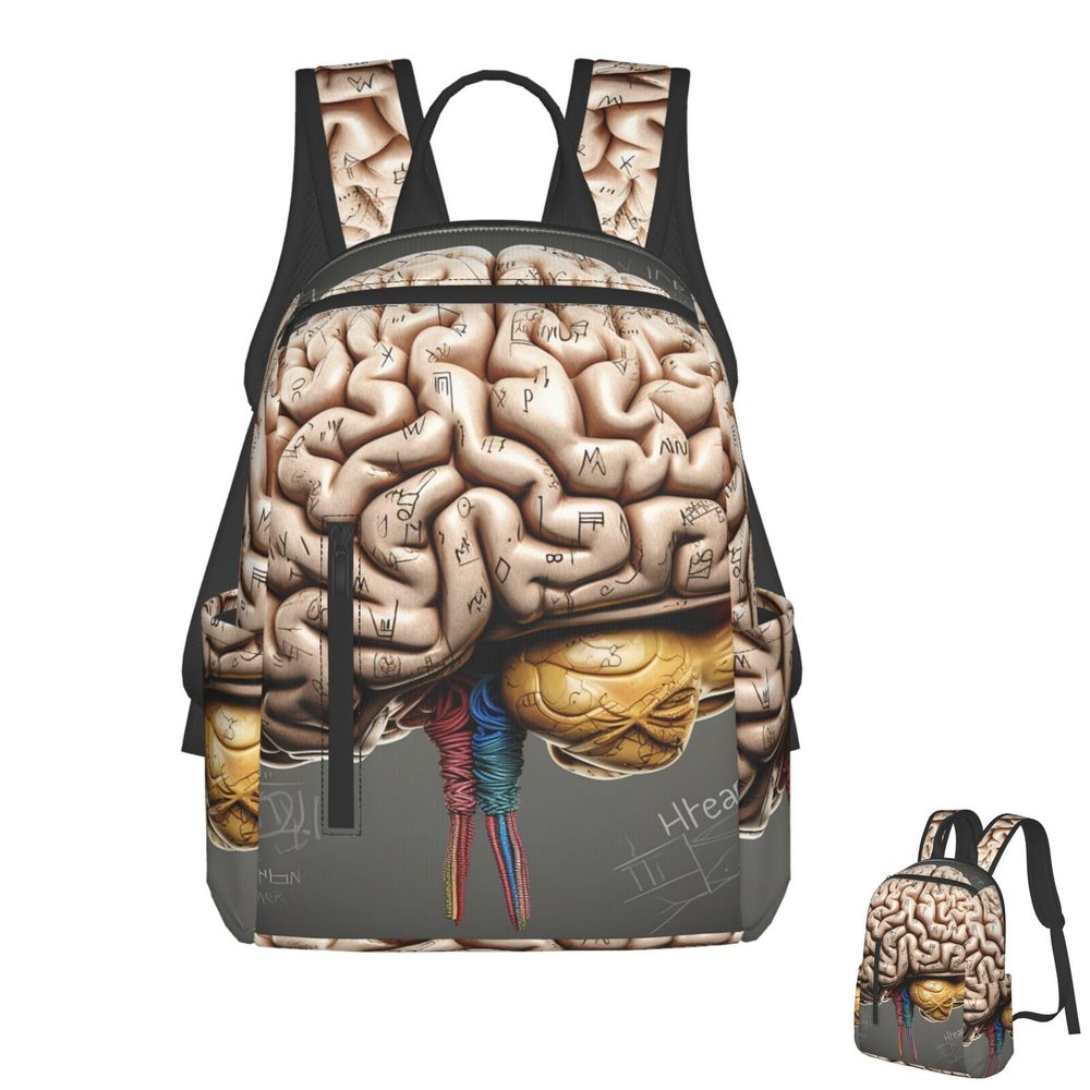 JHLMN Backpack Human Brain Travel Casual Laptop Backpack Adjustable Hiking Daypack for Men Women