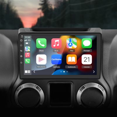 Android 13 Car Radio Stereo Compatible for Jeep Wrangler JK Gand Cherokee Dodge Ram 1500 with Wireless CarPlay Android Auto [2GB+32GB]