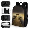 KLWQR Pavilion on The Sea Travel Backpack Lightweight Large Capacity Laptop Backpack Casual Daypack for Men Women view 3