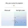 60-133 Inch Metal Anti-glare Projection Screen White Projector Foldable Screen Projection Curtain Anti-Crease Portable HD Portable Movie Screen for Home Theater Office Party Classroom(Stick-on install view 3