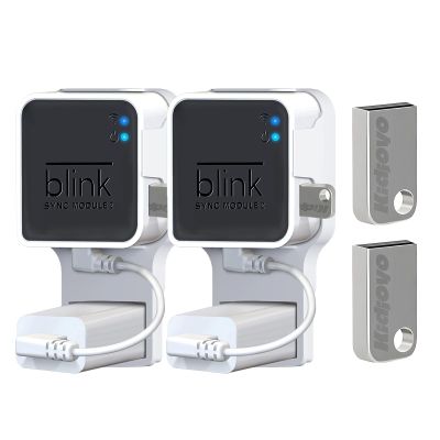 256GB USB Flash Drive & Wall Mount for Blink Sync Module 2 with Short Cable  Declutter, Save Space, and Effortlessly Enhance Security (2 Pack)
