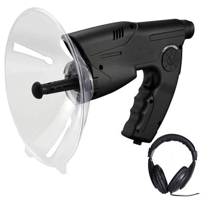 CKKNILV Parabolic Microphone Monocular, Listening Kit with Parabolic Dish, 8 X 20mm Monocular Birds Listening, for Long Range Listening Device Up Monocular Sound Amplif