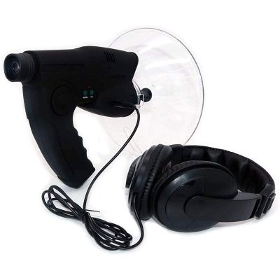CKKNILV Parabolic Microphone Monocular, Listening Kit with Parabolic Dish, 8 X 20mm Monocular Birds Listening, for Long Range Listening Device Up Monocular Sound Amplif