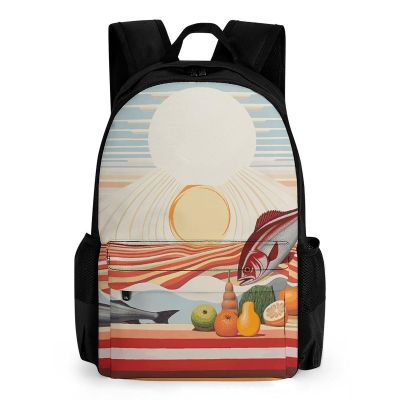 KLWQR Calm Waters Travel Backpack Lightweight Large Capacity Laptop Backpack Casual Daypack for Men Women
