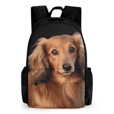 KLWQR Long Haired Dachshund Travel Backpack Lightweight Large Capacity Laptop Backpack Casual Daypack for Men Women