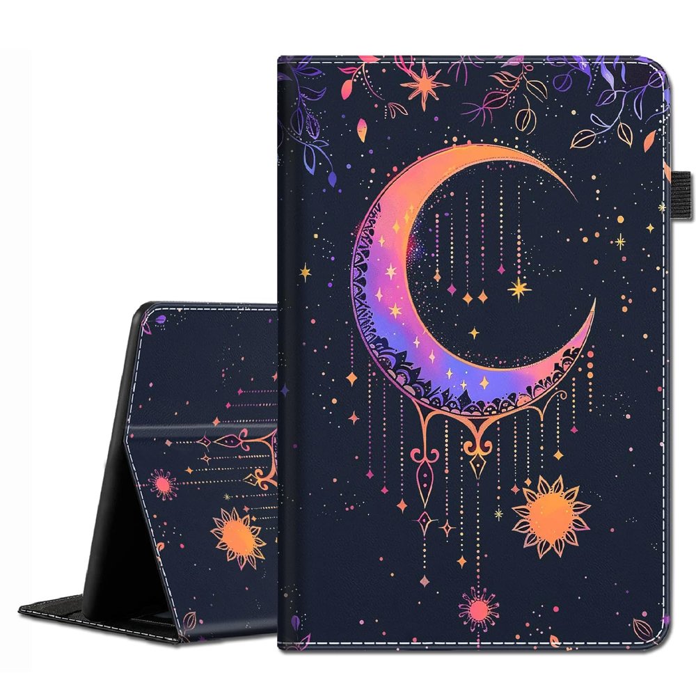 Case for All-New Amazon Kindle Fire 7 Tablet Case (9th/7th/5th Generation, 2019/2017/2015 Releases) - Slim Fit Standing Cover with Auto Sleep/Wake, Sun and Moon